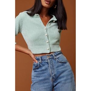 Unused, Unworn Trendy Mint Chenille Cardigan